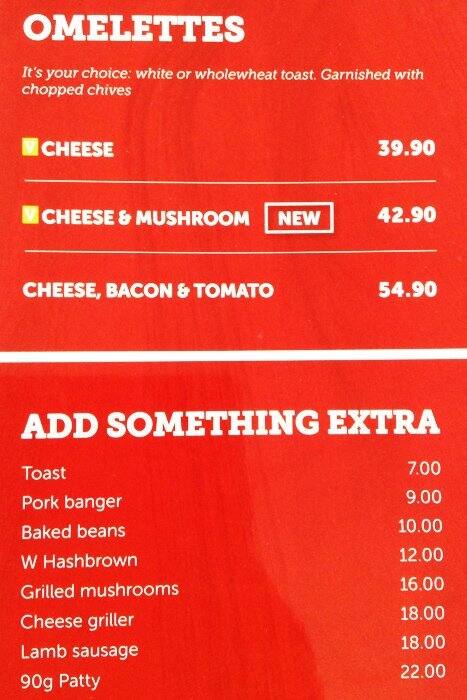 Wimpy Engen Aveling Speisekarte