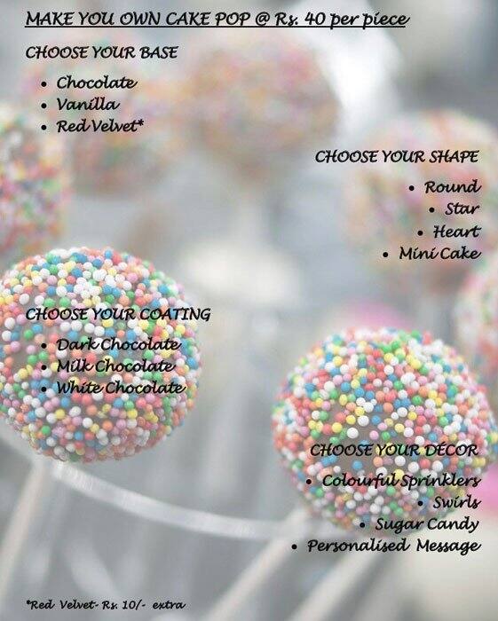 Cake Pop Company Menu, Menu for Cake Pop Company, Bandstand, Bandra