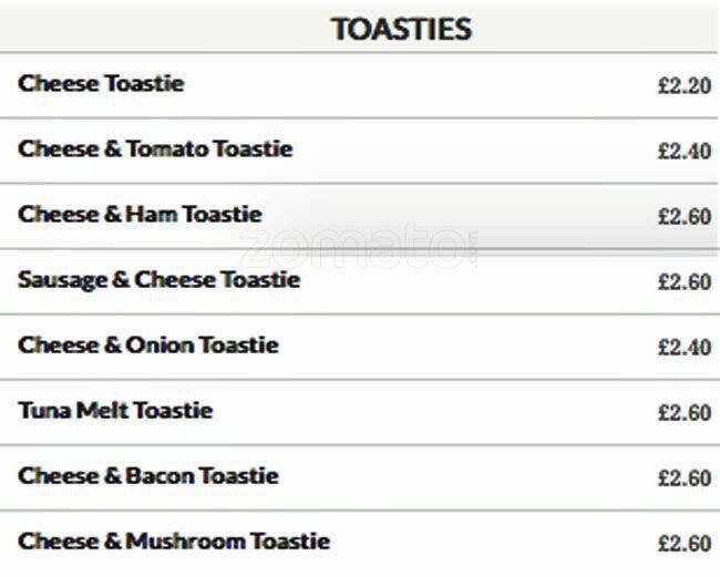 The Lunch Box menu