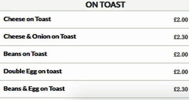 The Lunch Box menu