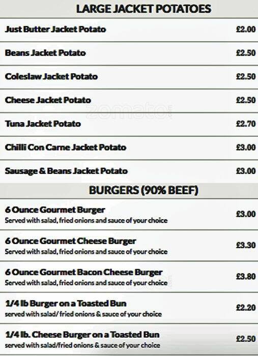 The Lunch Box menu