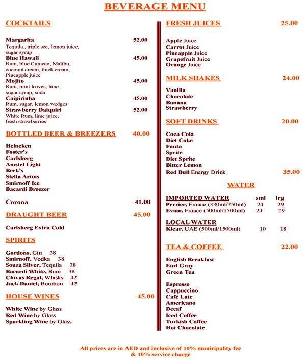 Rooftop Pool Bar Grand Excelsior Hotel Deira Menu Zomato