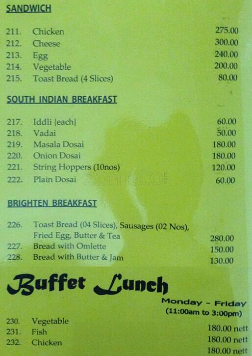 Sangeeth Restaurant menu