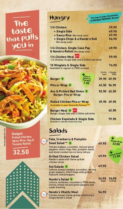 Nando's Menu, Menu for Nando's, Broadway, Durban - Zomato SA