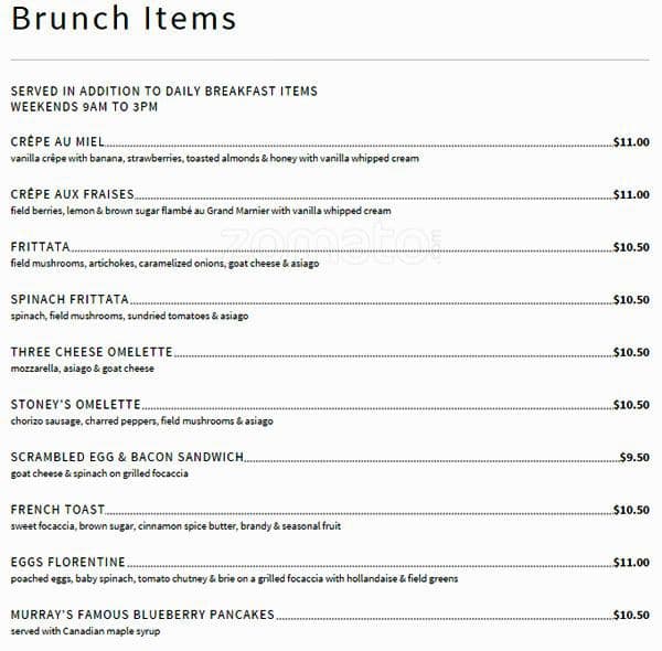 Stoney's Bread Company Menu Urbanspoon/Zomato