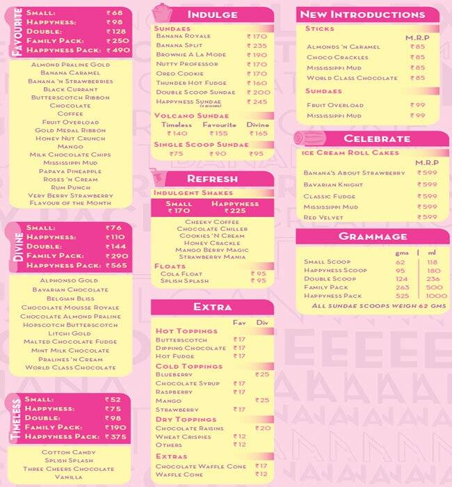 Baskin Robbins Menu, Menu for Baskin Robbins, Hitech City, Hyderabad ...