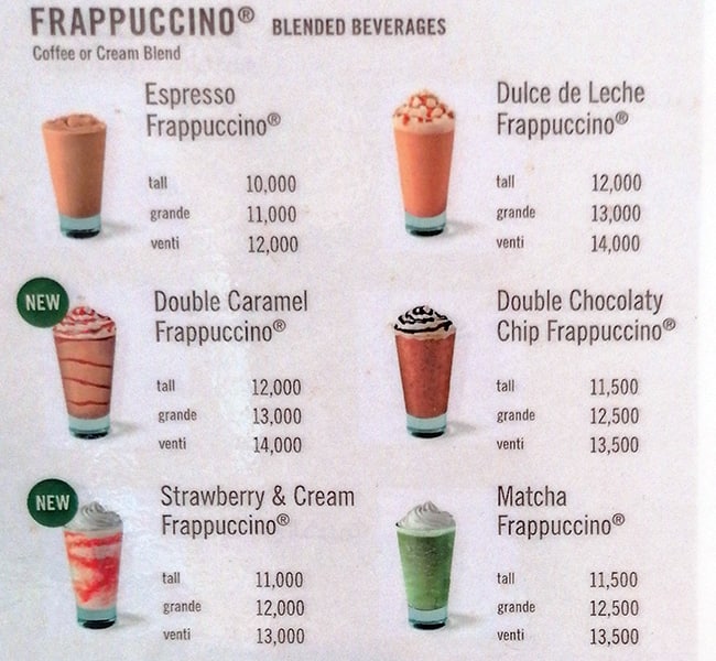 Starbucks Menu Menu For Starbucks Ashrafieh Beirut District