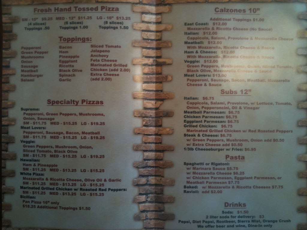 North End Pizza Menu, Menu de North End Pizza, Northwest Las Vegas, Las