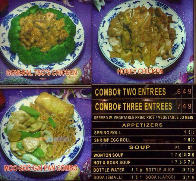 Canton Menu, Menu for Canton, King of Prussia, Montgomery County