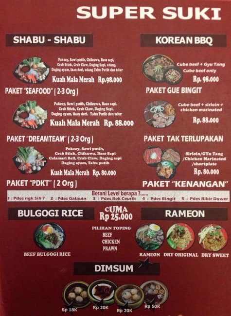 Super Suki Menu, Menu for Super Suki, Cilandak, Jakarta - Zomato Indonesia