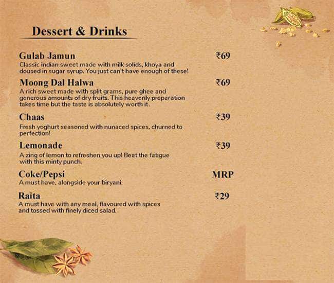 Itminaan Matka Biryani - Slow Cooked menu