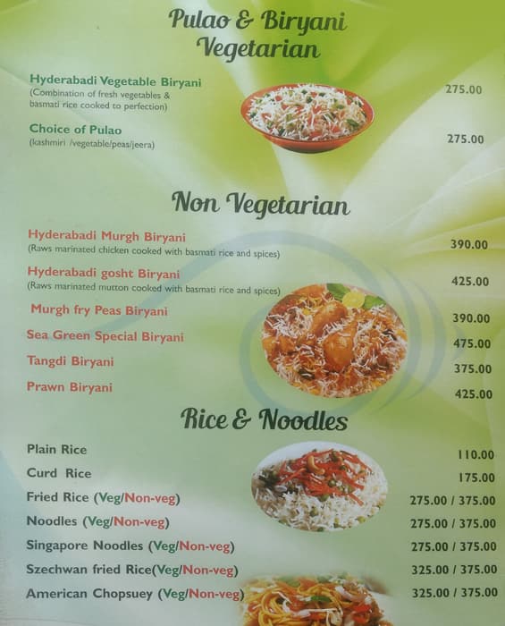 Panorama Multi Cuisine menu