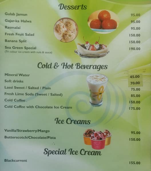 Panorama Multi Cuisine menu