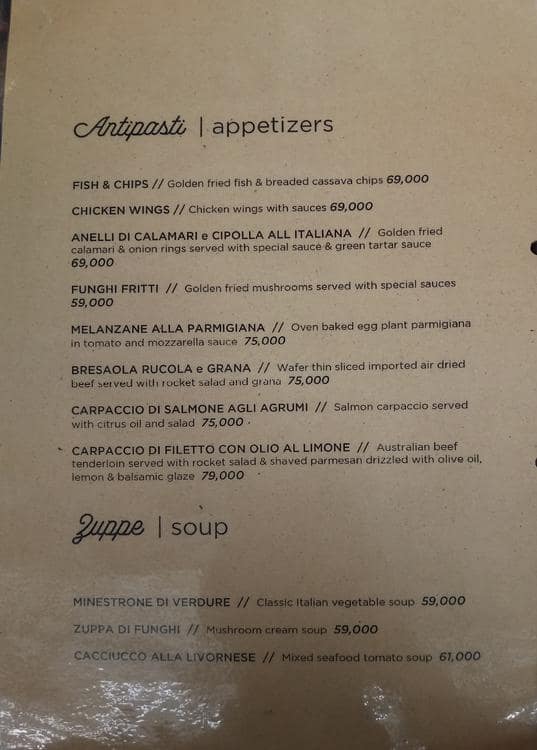 Pepenero Menu Menu For Pepenero Scbd Jakarta