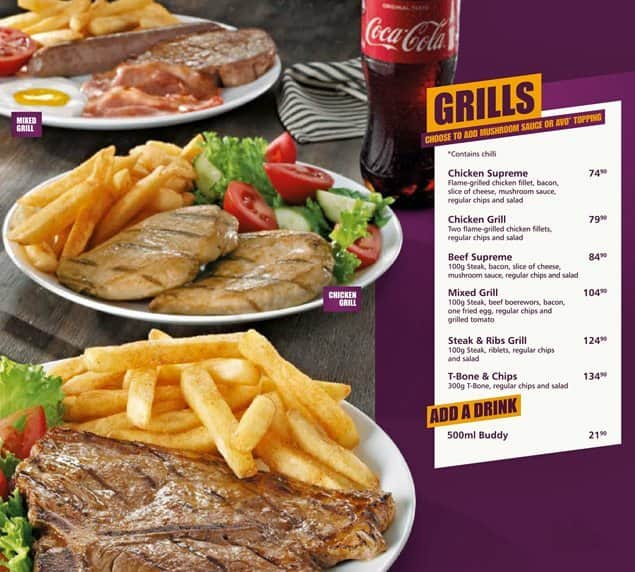 Menu de Steers