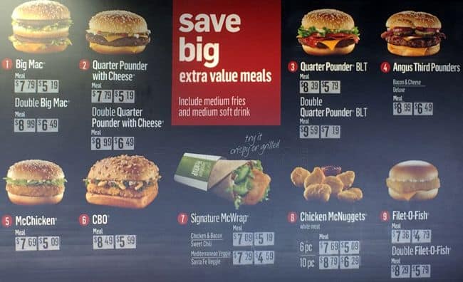 McDonald's Menu, Menu for McDonald's, Oakville, GTA - Urbanspoon/Zomato