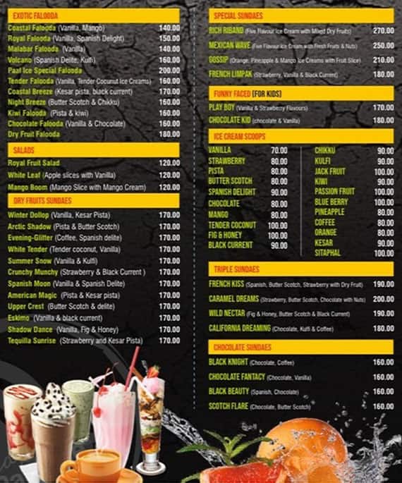 Ice Pyali Menu Menu of Paal Ice, Kaloor, Kochi