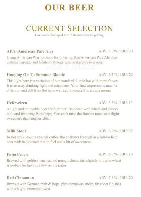 Carta de Two22 Brew