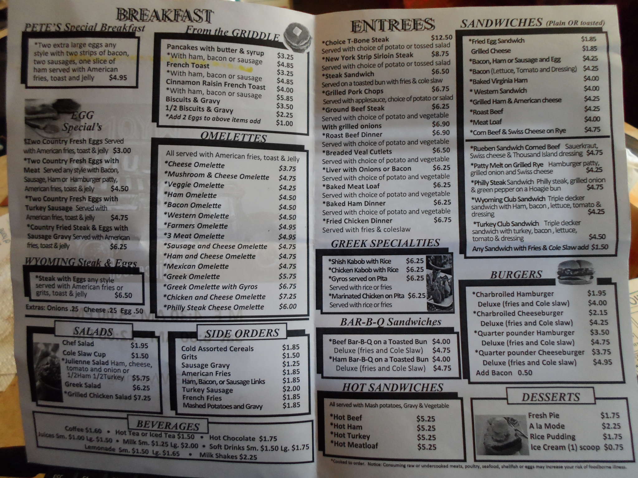 Wyoming Lunch Menu, Menu for Wyoming Lunch, Dearborn, Detroit