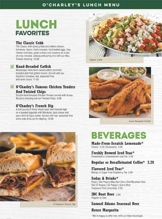 O Charleys Menu With Prices 2025 Near Me - Billi Cherise