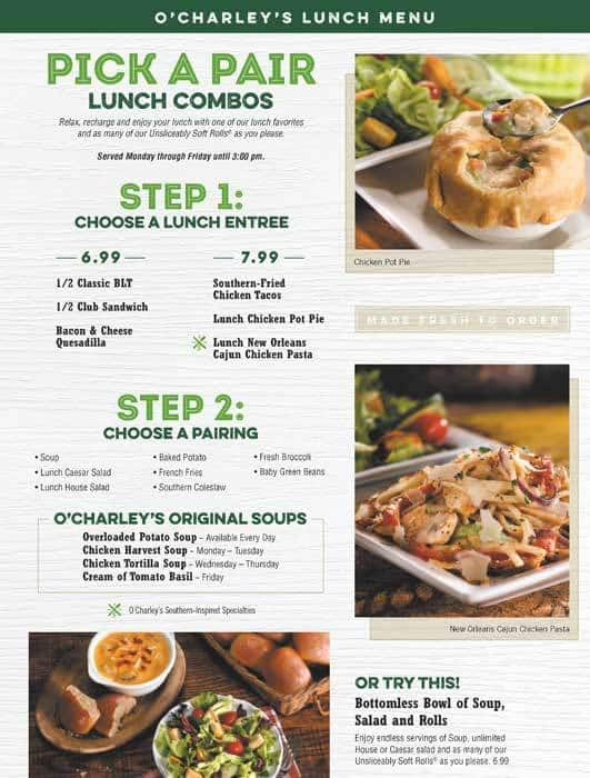 O Charleys Gluten Free Menu