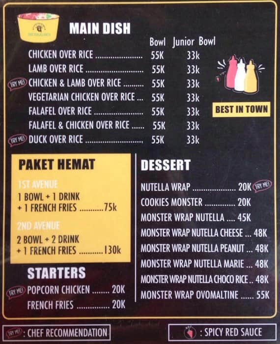 The Halal Bro's Menu, Menu For The Halal Bro's, Dharmawangsa 