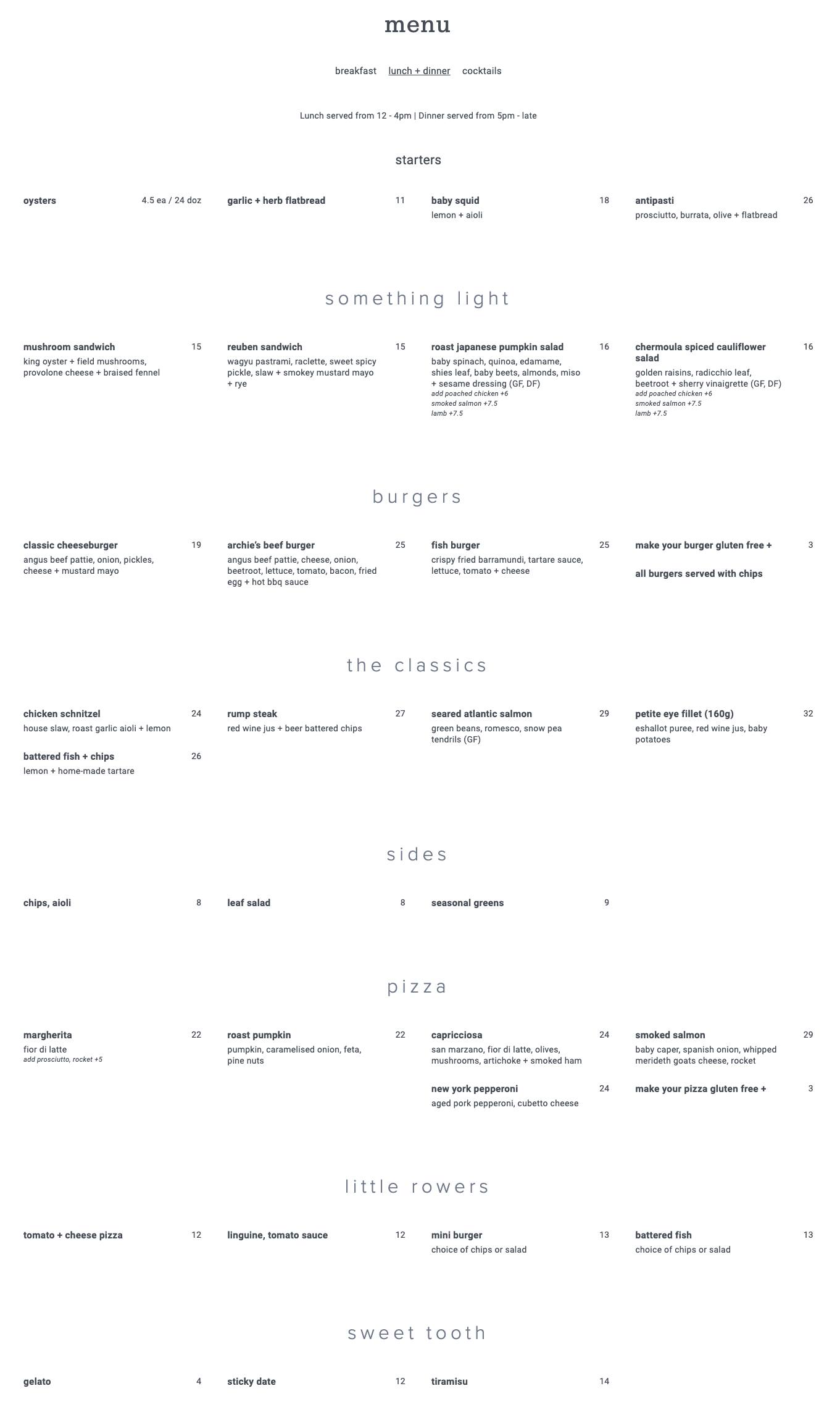 Carta de Mosman Rowers