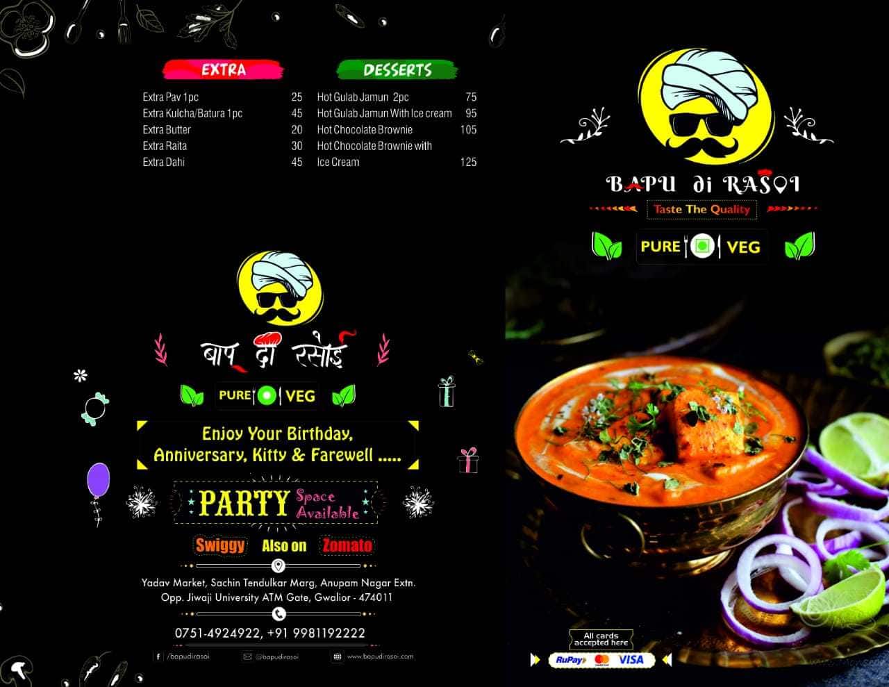 Bapu Di Rasoi menu