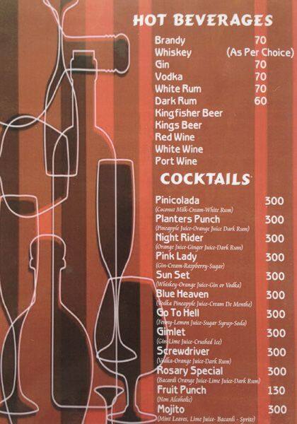Rosary Beach Shack menu