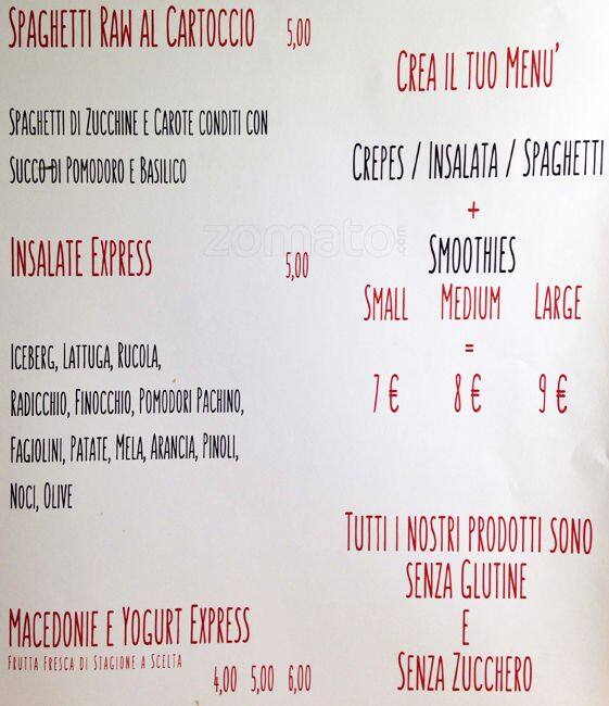 Menu di Fruit Bar - Chiquita 