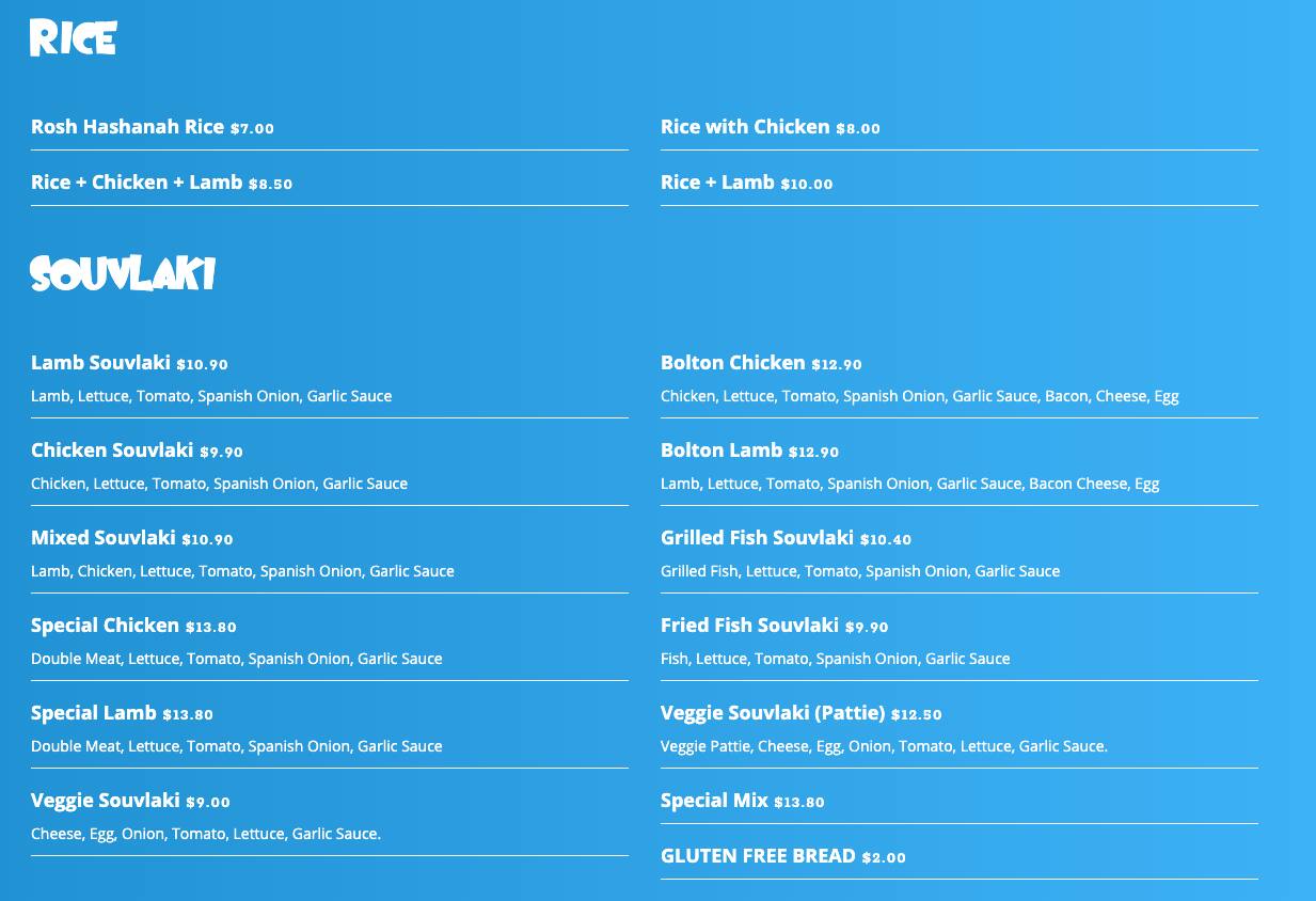 Menu at Bolton Fish Shop fast food, Eltham, 136 Bolton St