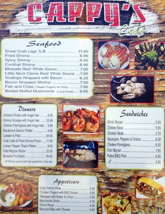 Cappy's Cafe Menu, Menu untuk Cappy's Cafe, Wissinoming, Philadelphia