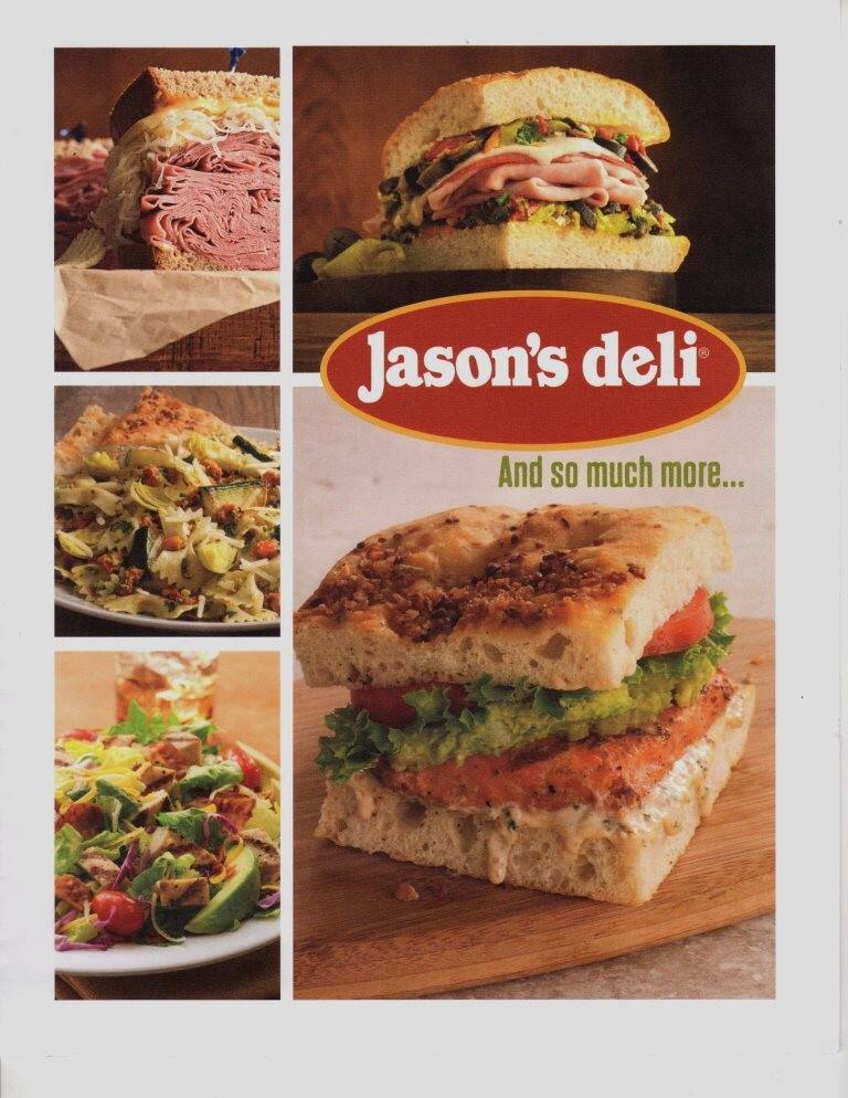 Menu at Jason's Deli restaurant, Tulsa, E 15th St