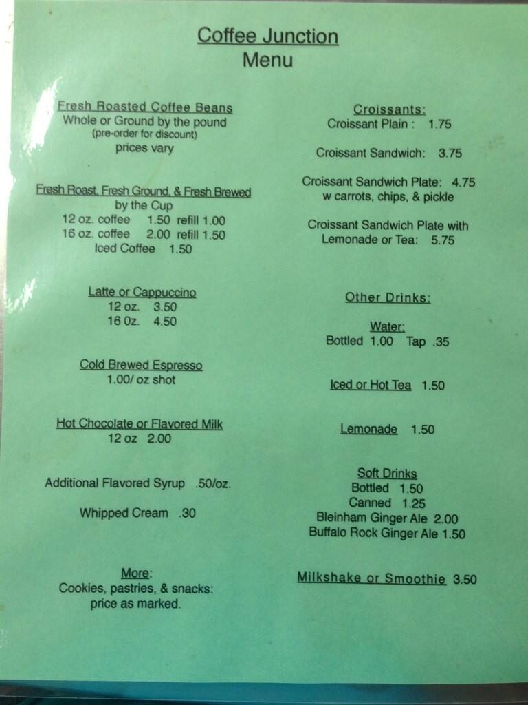 Coffee Junction Menu, Menu untuk Coffee Junction, Bowman, Athens