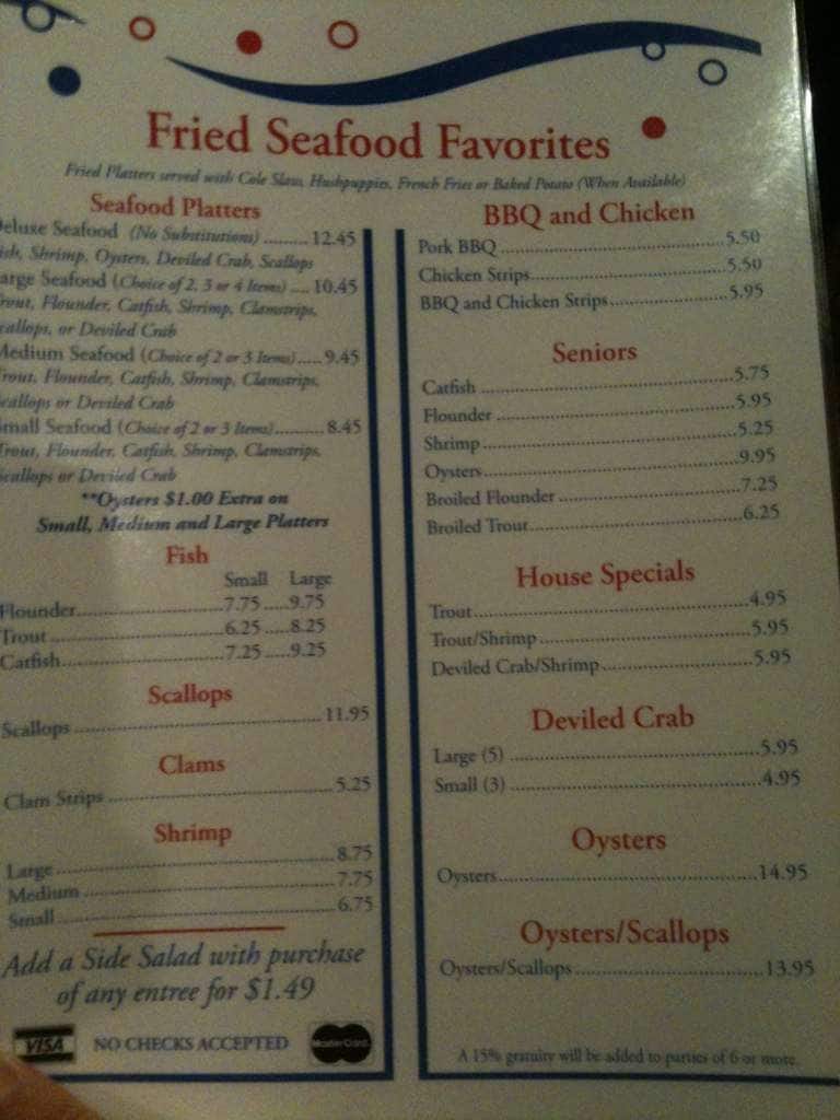 Hudson Bay Seafood Menu, Menu for Hudson Bay Seafood, Fayetteville