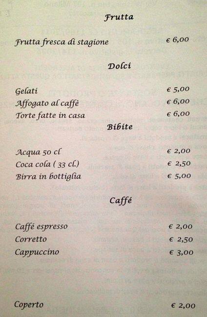 Menu di Ristorantino Borgese 