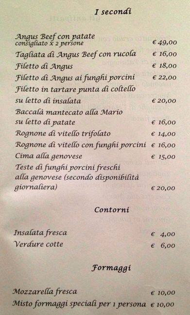 Menu di Ristorantino Borgese 