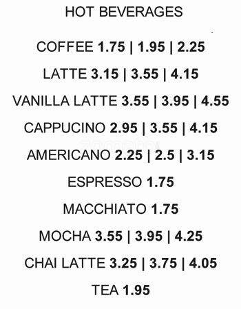Eighth Avenue Trattoria menu