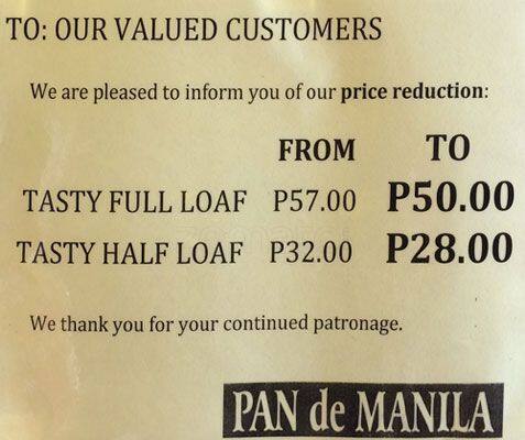 Pan de Manila menu