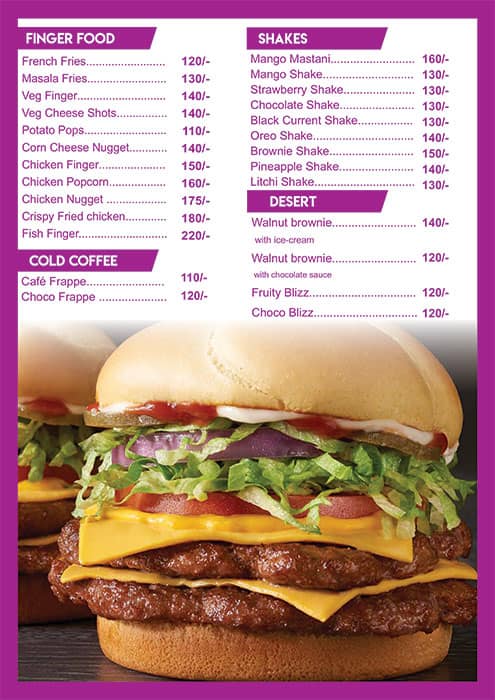 Menu at The Burger Shop, Pimpri-Chinchwad, HQWF+C42