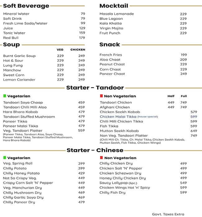 Menu of Black Pepper Restaurant, Karanpur, Dehradun