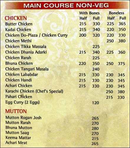 Grannys Kitchen menu