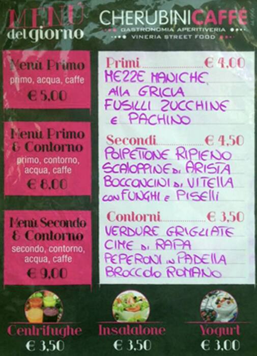 Menu di Cherubini Caffè 