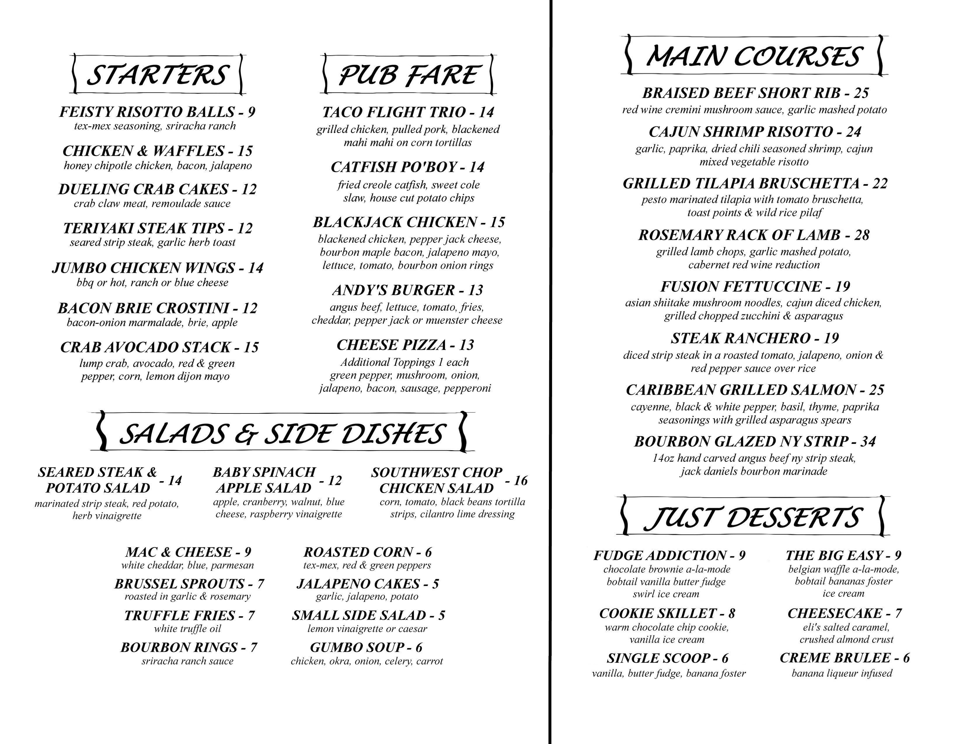 Andy's Jazz Club and Restaurant Menu Urbanspoon/Zomato