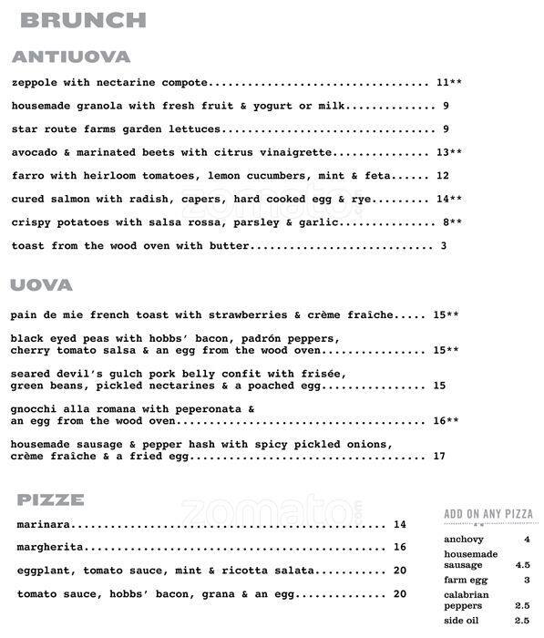 Boot and Shoe Service Menu,Menú para Boot and Shoe Service, Piedmont