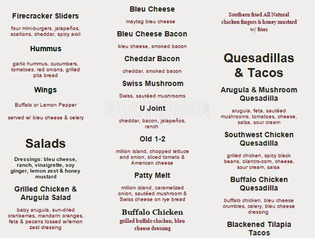Universal Joint Menu >> Menu At Universal Joint Restaurant Decatur Universal Joint Menu >> Menu At Universal Joint Restaurant Decatur