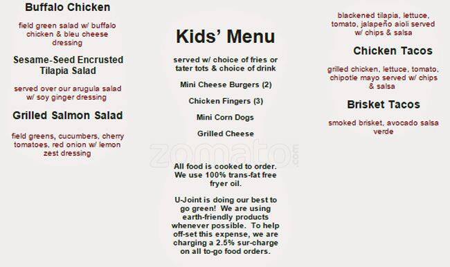 Universal Joint Menu >> Menu At Universal Joint Restaurant Decatur Universal Joint Menu >> Menu At Universal Joint Restaurant Decatur