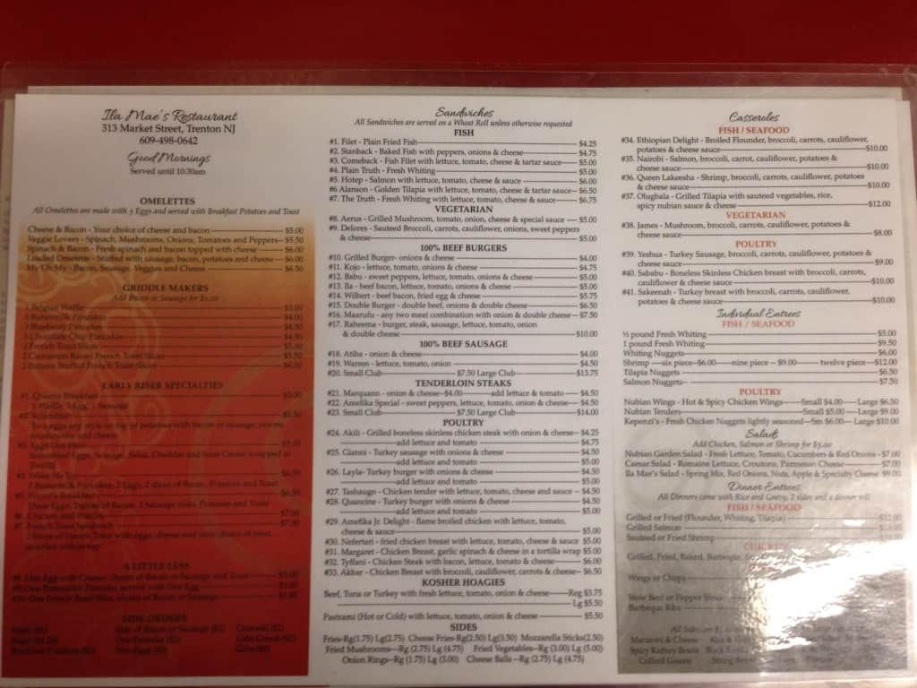 Ila Mae's Menu, Menu for Ila Mae's, Trenton, Trenton Urbanspoon/Zomato