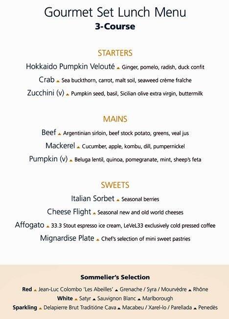 Level33 Menu Menu For Level33 Downtown Core Singapore