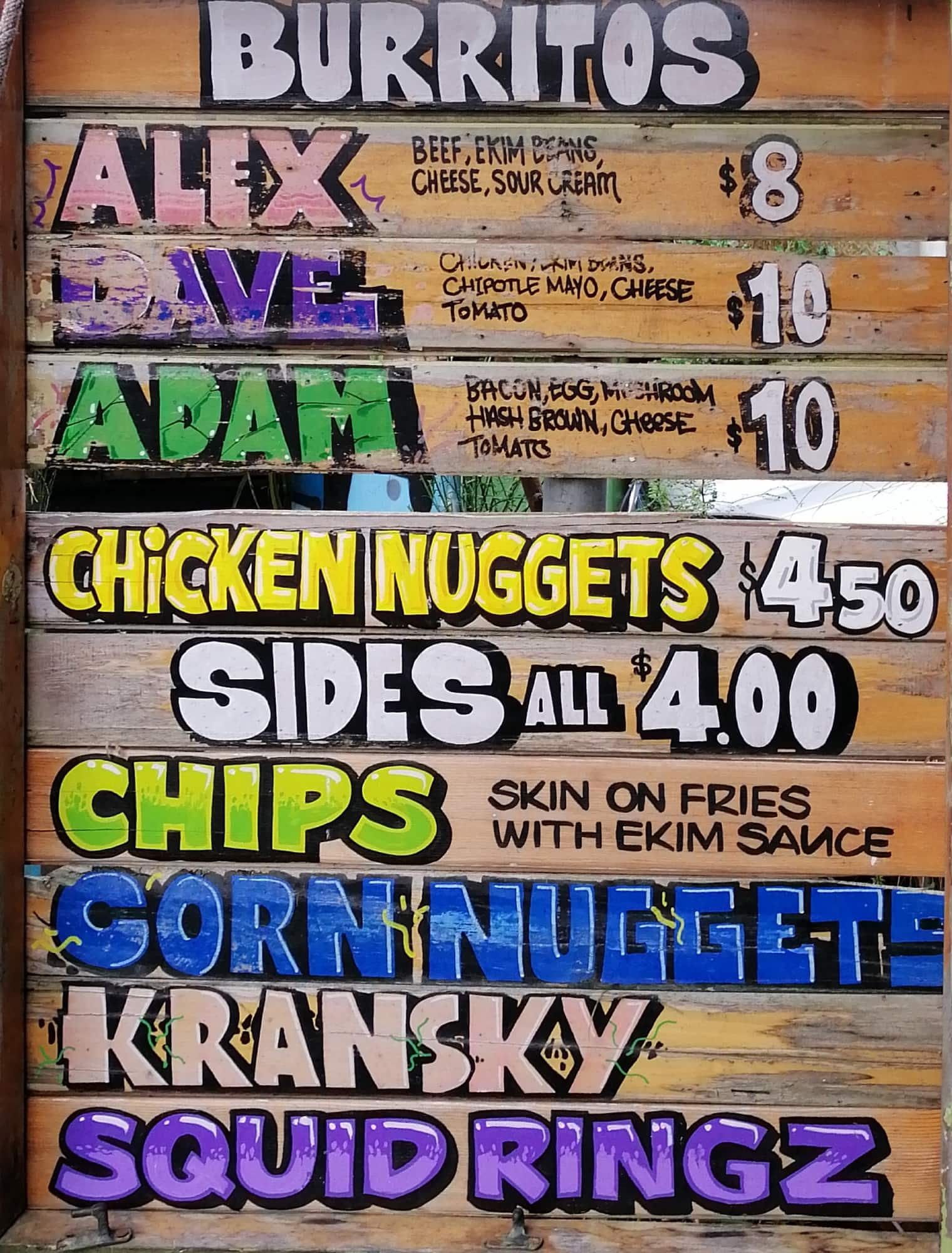 Ekim Burgers Menu, Menu for Ekim Burgers, Te Aro, Wellington City